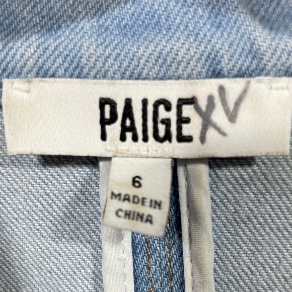 PAIGE Light Blue Denim Button-Front Sleeveless Mini Dress - Picture 2 of 3